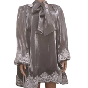 Uk Gray And White Short Free Gown