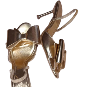 Zara Gold Sandals With Bowtie Size 38
