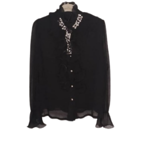 Uk Black Shirt Top With Stones