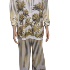 Vanessa Shan Lemon And White Trouser 2pcs Size Xl