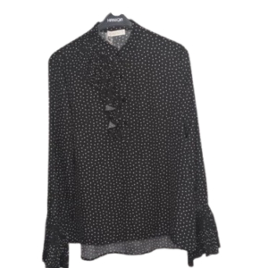 Blue Coco Black And White Polka Dot Longsleeve Top Size 40