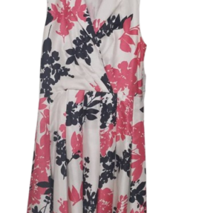 Jessica Howard White Multicolor Sleeveless Gown Size 8