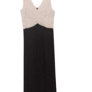 Sangria Black And Cream Sleeveless Long Gown Size 12