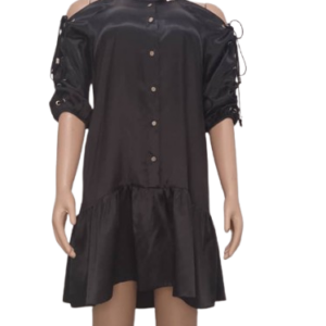 Uk Black Short Gown With Rope Hand Size 10