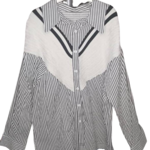 Aoao Black And White Stripes Top