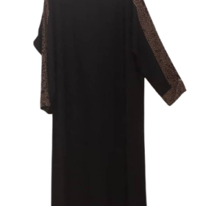 Uk Black Jalabiya With Gold Stones