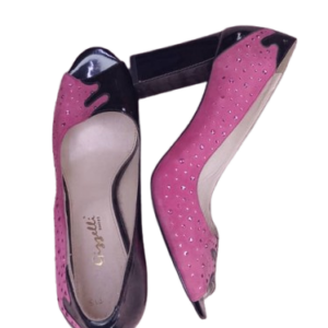 Gizzelli Pink And Black Open Toe Cover Shoe Size 42