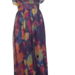 Y&f Purple Multicolor Long Gown