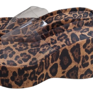 Zara Animal Skin Slippers With Transparent Up Size 40