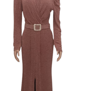 Asrima Rose Gold Long Gown With Slit 40