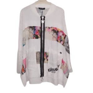 Sch White Multicoloured Top Size M