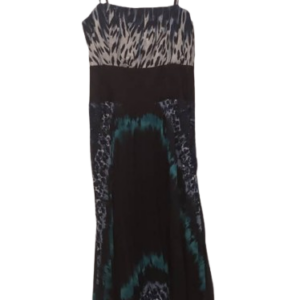 Aron Black Sleeveless Multicolor Gown Size 40