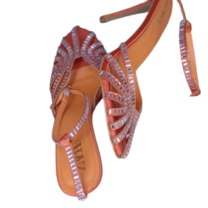 Zara Orange Stone Sandals Size 41