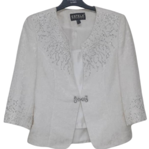 Estela Fashion Cream Skirt Suite Size 44