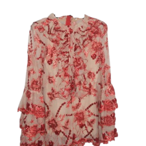 Norm Ready-to-wear Red And Nude Lace Top