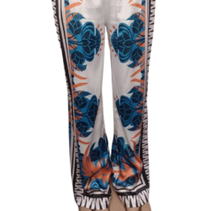 Fashion White Musticolor Trouser 2pcs Size L