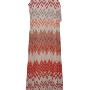 Sharagano Cream,orange,red And Gray Gown Size 10