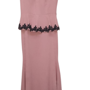 Fervente Peach And Black Sleeveless Long Gown Size 46