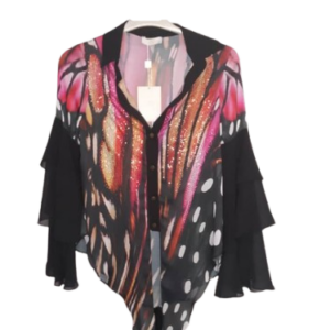 Gg London Butterfly Patterned Stoned Top Size Uk 8