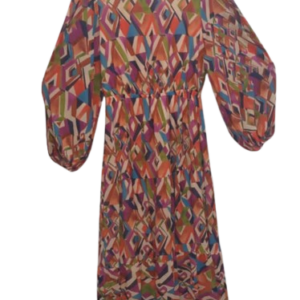 Flying Tomato Orange Multicolor Threequarter Gown Size S