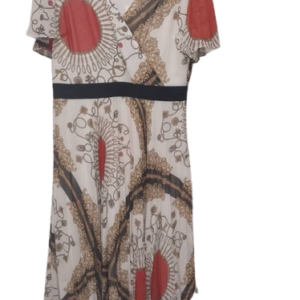 Norm White Multicolor Chain Design Gown Size 12