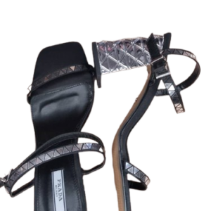 Prada Silver And Black Sandals Size 39