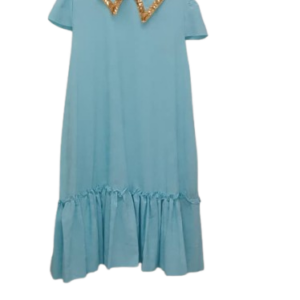 Uk Skyblue And Gold Free Gown Size Xl