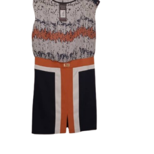 Lazenzaro Navyblue,white And Orange Gown Size 44