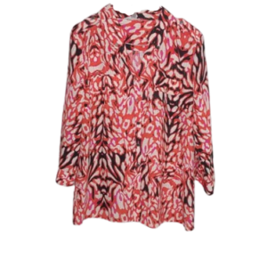 Ny Collection Peach Multicolored Top Size M