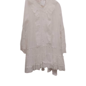 Uk White Short Longsleeve Gown Size Xl