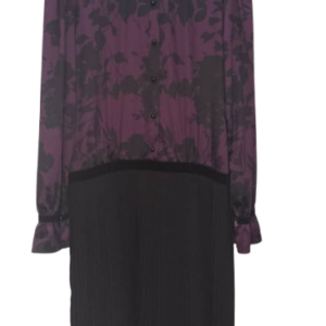 Lasagrada Purple And Black Plitted Gown Size 38