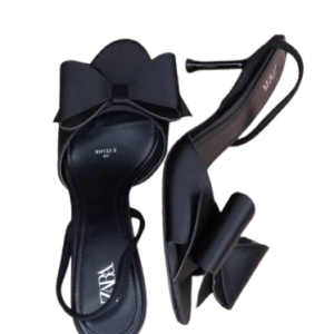 Zara Black Sandals With Bowtie Size 40