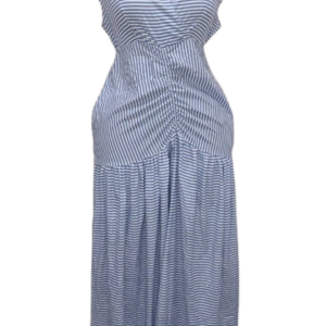 T & D Collection Blue And White Sleeveless Long Stripe Gown Size Xl
