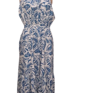 Uk White And Blue Pinafore Gown