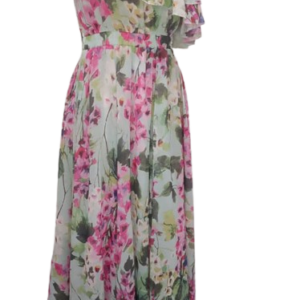 Uk Flowered Multicolor One Hand Gown