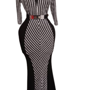 Bee Queen By Reseda  Black And Silver Long Gown Size 46