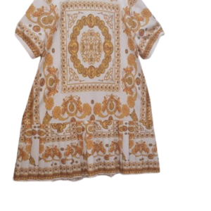 Uk White And Yellow Short Gown