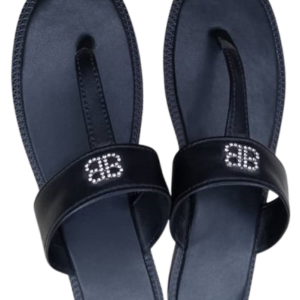 Bb Black Flat Slippers Size 38