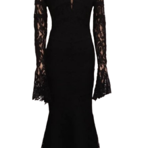 T & D Collection Black Longsleeve Gown Size L