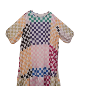 Kelly Fashion White Multicolor Free Short Gown Size Xl