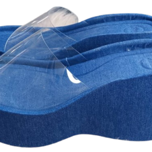 Zara Blue Jeans Slipperes With Transparent Up Size 40