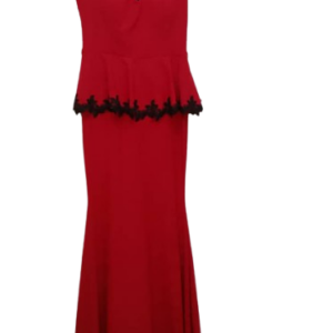 Fervente  Red And Black Sleeveless Long Gown Size 42