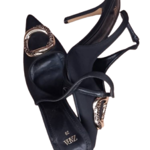 Zara Black Heel Sandals Size 39