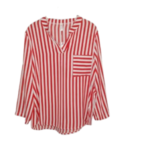 Ylh Fasshion Clothes Red And White Stripe Top Size Xxl
