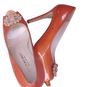 Osvaldo Rossi Orange Heelcover Shoe Open Toe Size 39