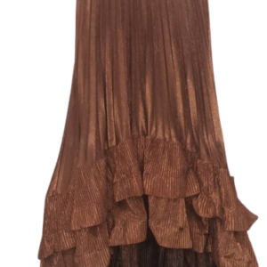 Uk Brown Plitted Skirt Size 14