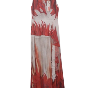 Genese Red And White Sleeveless Long Gown Size 36