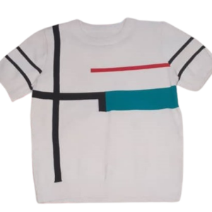 Uk Crop White,seagreen,red& Black Top