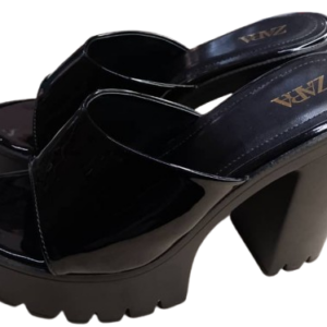 Zara Black Platform Slippers Size 39