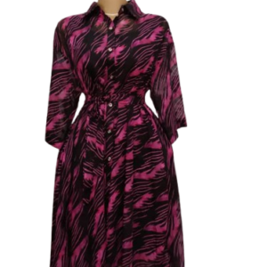 Yina Fashion Pink And Black Short Gown